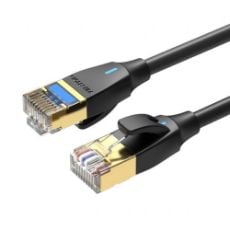 Εικόνα της Καλώδιο Δικτύου Vention S/FTP Round CAT.8 Slim 1m Black IKIBF