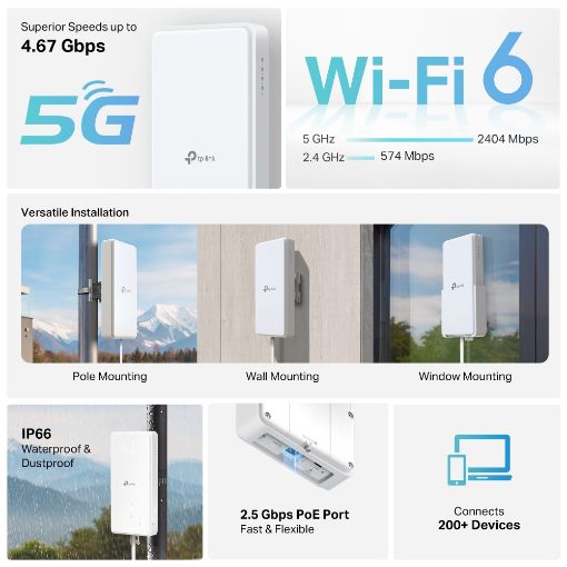 Εικόνα της Router TP-Link Archer NX500 Outdoor 5G AX3000 Dual-Band Wi-Fi 6