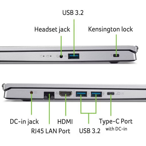 Εικόνα της Laptop Acer Aspire Go 15 AG15-42P-R6MV 15.6" AMD Ryzen 7 5825U 8GB 512GB SSD Win11 Home Pure Silver NX.J7WET.023