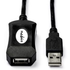 Εικόνα της Καλώδιο Προέκτασης Nedis Active USB-A Male to USB-A Female 20m Black CCGL60EXTBK200