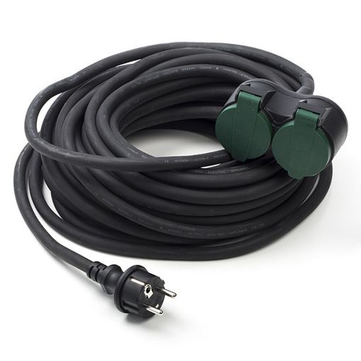 Εικόνα της Καλώδιο Προέκτασης Perel Type E/F to 2x Type F IP44 10m Black