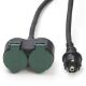 Εικόνα της Καλώδιο Προέκτασης Perel Type E/F to 2x Type F IP44 10m Black