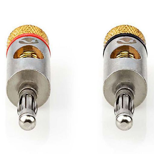 Εικόνα της Nedis Σετ Βύσματα Banana 3.0mm Gold-Plated 2τμχ Silver CATB26900GD