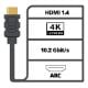 Εικόνα της Adapter Nedis HDMI Male to HDMI Female 90° Angled 4K 30Hz Gold-Plated Black CVGB34901BK