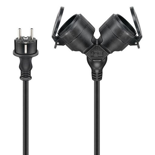 Εικόνα της Καλώδιο Προέκτασης Goobay 3x1.5mm² με 2x Type F IP44 25m Black 65436