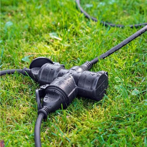 Εικόνα της Καλώδιο Προέκτασης Goobay 3x1.5mm² με 3x Type F IP44 5m Black 65437