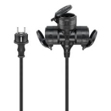 Εικόνα της Καλώδιο Προέκτασης Goobay 3x1.5mm² με 3x Type F IP44 10m Black 65438