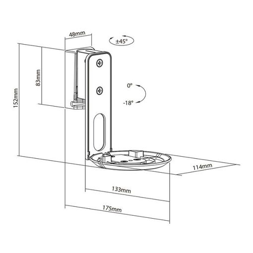 Εικόνα της Wall Mount Nedis for Sonos Era 100 Black SPMT5800BK