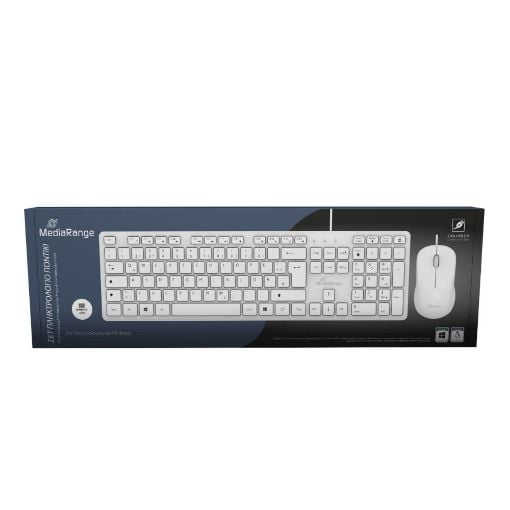 Εικόνα της Πληκτρολόγιο-Ποντίκι MediaRange Wired (GR) White MROS276-GR