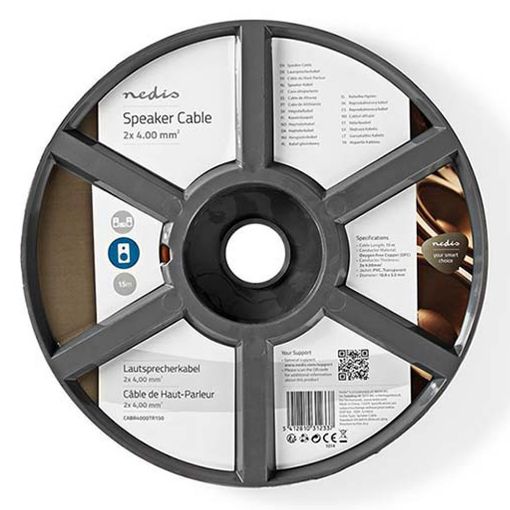 Εικόνα της Καλώδιο Ηχείου Nedis 2x4mm² σε Καρούλι 15m Transparent CABR4000TR150