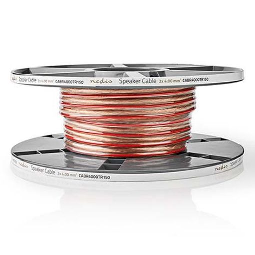Εικόνα της Καλώδιο Ηχείου Nedis 2x4mm² σε Καρούλι 15m Transparent CABR4000TR150