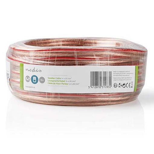 Εικόνα της Καλώδιο Ηχείου Nedis 2x4mm² Flexible 15m Transparent CAGW4000TR150