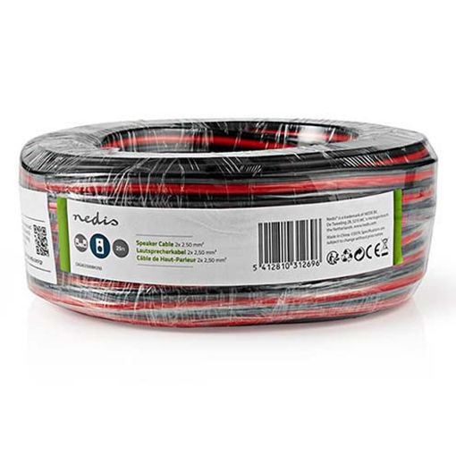 Εικόνα της Καλώδιο Ηχείου Nedis 2x2.5mm² 25m Black/Red CAGW2500BK250