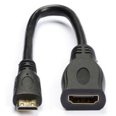 Εικόνα της Adapter Nedis Mini HDMI Male to HDMI Female 0.2m Black CVGP34590BK02