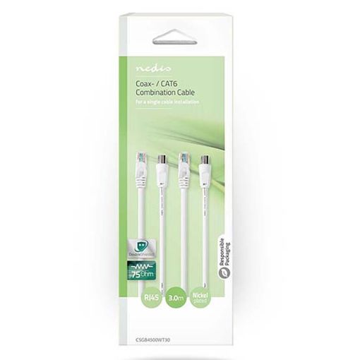 Εικόνα της Καλώδιο Ομοαξονικό - Δικτύου Nedis 3m White CSGB4500WT30
