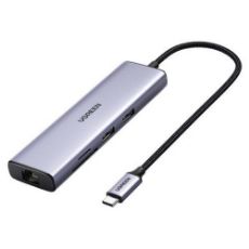 Εικόνα της Docking Station Ugreen CM512 7in1 USB-C 4K 60Hz 100W Gray 60515