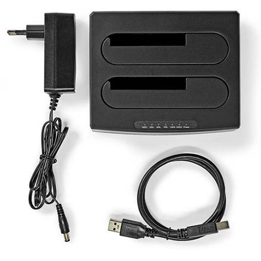 Εικόνα της Clone & Docking Station Nedis για 2 Δίσκους SATA 2.5" / 3.5" USB 3.2 Gen1 Black HDDUDB3210BK