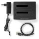 Εικόνα της Clone & Docking Station Nedis για 2 Δίσκους SATA 2.5" / 3.5" USB 3.2 Gen1 Black HDDUDB3210BK