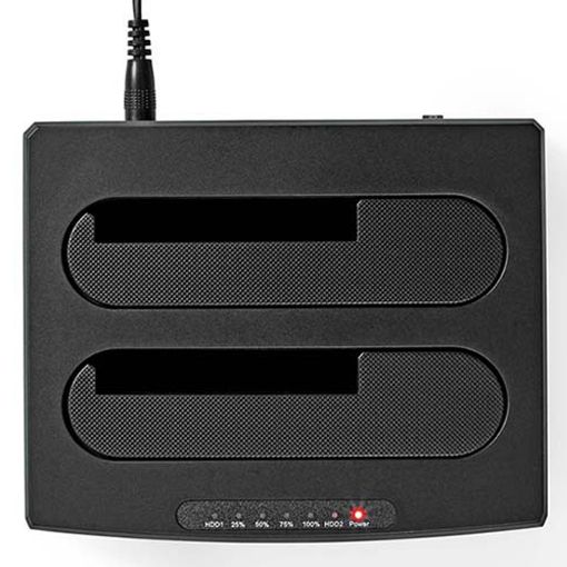 Εικόνα της Clone & Docking Station Nedis για 2 Δίσκους SATA 2.5" / 3.5" USB 3.2 Gen1 Black HDDUDB3210BK