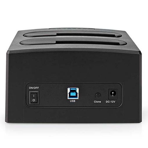 Εικόνα της Clone & Docking Station Nedis για 2 Δίσκους SATA 2.5" / 3.5" USB 3.2 Gen1 Black HDDUDB3210BK