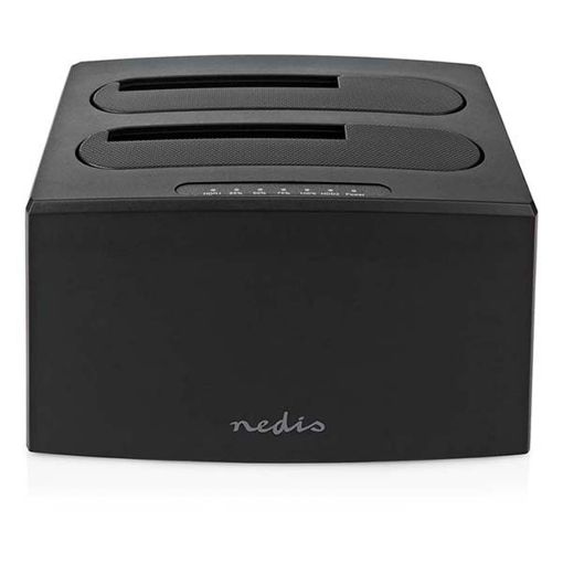 Εικόνα της Clone & Docking Station Nedis για 2 Δίσκους SATA 2.5" / 3.5" USB 3.2 Gen1 Black HDDUDB3210BK