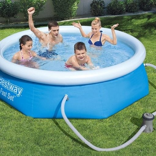 Εικόνα της Παιδική Πισίνα Bestway Fast Set Φουσκωτή 244 x 66 cm Μπλε/Λευκή 57268