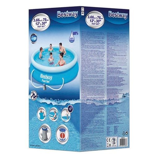 Εικόνα της Πισίνα Bestway Fast Set Φουσκωτή 366 x 76 cm Μπλε/Λευκή 57274