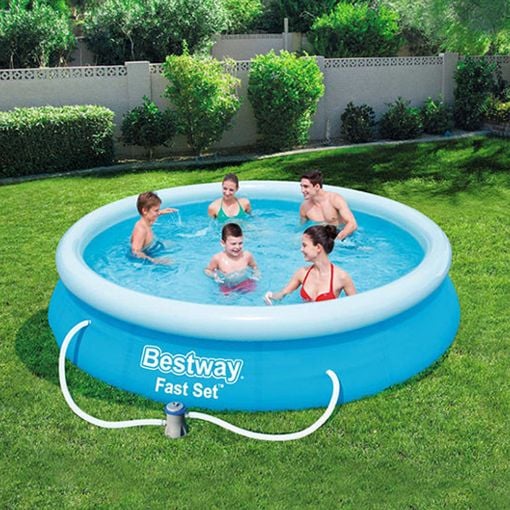 Εικόνα της Πισίνα Bestway Fast Set Φουσκωτή 366 x 76 cm Μπλε/Λευκή 57274