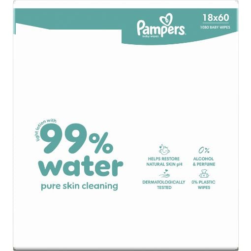Εικόνα της Μωρομάντηλα Pampers 99% Water 18x60τμχ