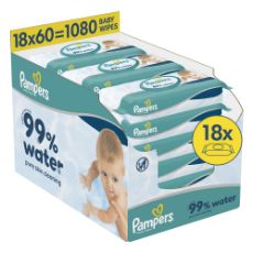 Εικόνα της Μωρομάντηλα Pampers 99% Water 18x60τμχ
