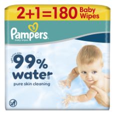 Εικόνα της Μωρομάντηλα Pampers 99% Water 3x60τμχ