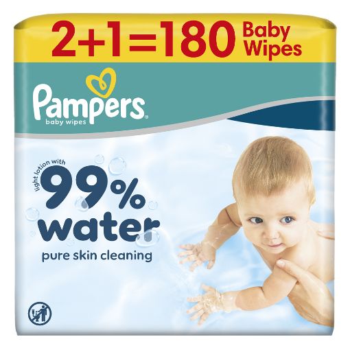 Εικόνα της Μωρομάντηλα Pampers 99% Water 3x60τμχ