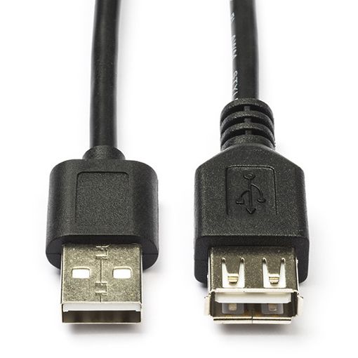 Εικόνα της Καλώδιο Προέκτασης Nedis USB-A Male to USB-A Female 2.0 1m Black CCGB60010BK10