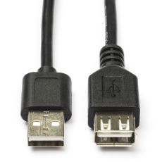 Εικόνα της Καλώδιο Προέκτασης Nedis USB-A Male to USB-A Female 2.0 2m Black CCGB60010BK20