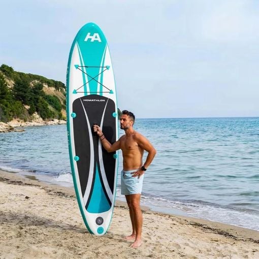 Εικόνα της Φουσκωτή Σανίδα SUP HomAthlon Malibu 305x76x15cm Βεραμάν/Λευκή HA-25031