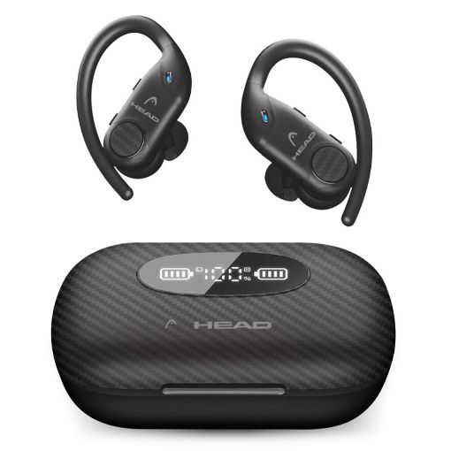 Εικόνα της Earphones Head Flex Hooks Bluetooth IPX7 Black HDTW03