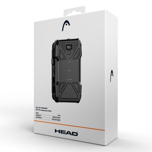 Εικόνα της Ηλιακό Power Bank Head 10000mAh USB-A/USB-C PD με Ασύρματη Φόρτιση 22.5W Black HDPB01