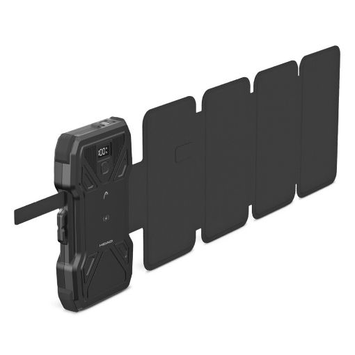 Εικόνα της Ηλιακό Power Bank Head 10000mAh USB-A/USB-C PD με Ασύρματη Φόρτιση 22.5W Black HDPB01