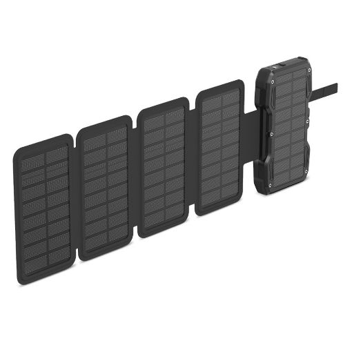 Εικόνα της Ηλιακό Power Bank Head 10000mAh USB-A/USB-C PD με Ασύρματη Φόρτιση 22.5W Black HDPB01