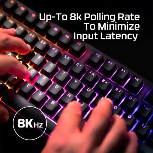 Εικόνα της Πληκτρολόγιο HyperX Origins 2 1800 RGB Hot-Swappable Linear Red Switches (US) Black B4QS4AA