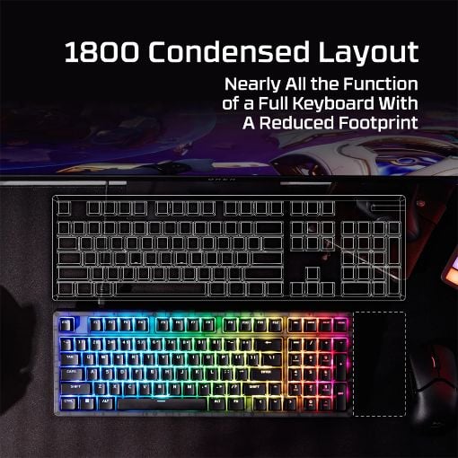 Εικόνα της Πληκτρολόγιο HyperX Origins 2 1800 RGB Hot-Swappable Linear Red Switches (US) Black B4QS4AA