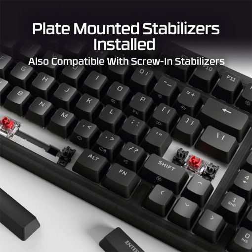 Εικόνα της Πληκτρολόγιο HyperX Origins 2 1800 RGB Hot-Swappable Linear Red Switches (US) Black B4QS4AA