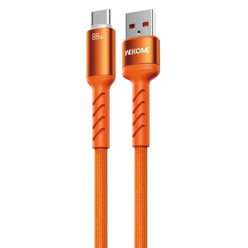 Εικόνα της Καλώδιο WK USB-A Male to USB-C Male 88W LED 1.2m Orange WDC-C13a