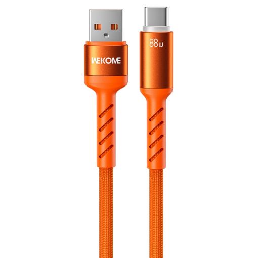 Εικόνα της Καλώδιο WK USB-A Male to USB-C Male 88W LED 1.2m Orange WDC-C13a