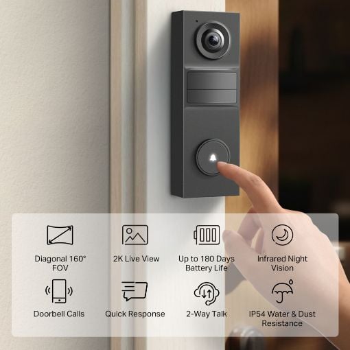 Εικόνα της Video Doorbell Mini TP-Link Tapo D205 2K