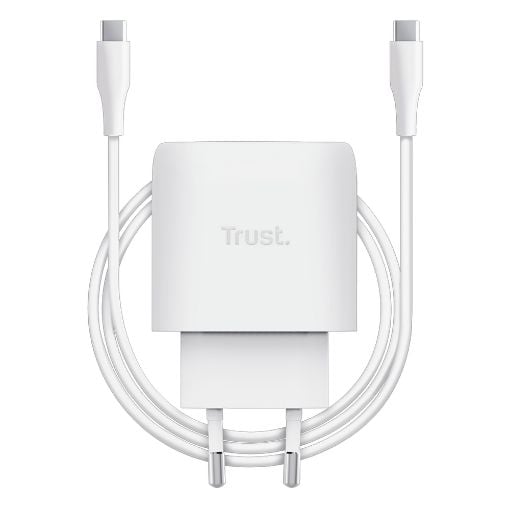 Εικόνα της Φορτιστής Trust Maxo GAN PD USB-C 45W με Καλώδιο White 25522