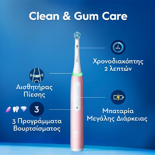 Εικόνα της Ηλεκτρική Οδοντόβουρτσα Oral-B iO Series 3 με Θήκη Ταξιδίου Pink
