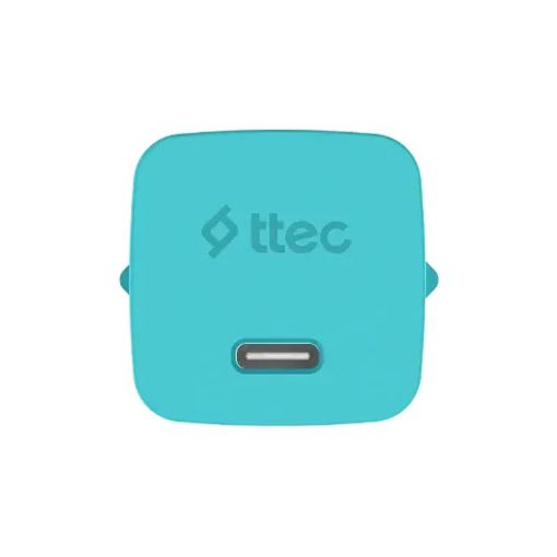 Εικόνα της Φορτιστής TTEC GAN PD USB-C 45W με Καλώδιο 1.2m Neon Blue 2SCG45CNM