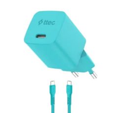Εικόνα της Φορτιστής TTEC GAN PD USB-C 45W με Καλώδιο 1.2m Neon Blue 2SCG45CNM
