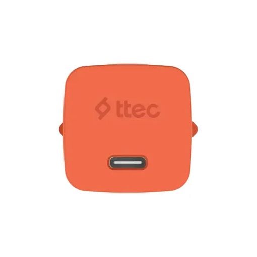 Εικόνα της Φορτιστής TTEC GAN PD USB-C 45W με Καλώδιο 1.2m Neon Orange 2SCG45CNT